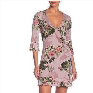 NWT BCBGeneration M Floral Faux Wrap Mini Dress